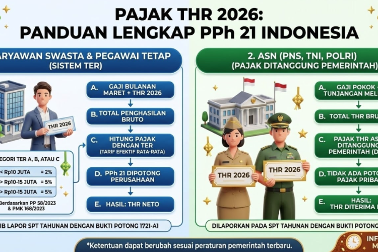 Perhitungan Pajak THR 2026, Begini Rincian Potongan PPh 21 Agar Tidak Kaget saat Pencairan