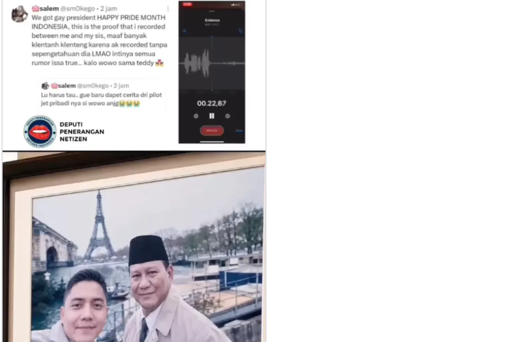 Apa itu Happy Pride Month Indonesia? Viral Rekaman Pilot Pribadi Prabowo Bahas Hubungan Presiden dan Mayor Teddy