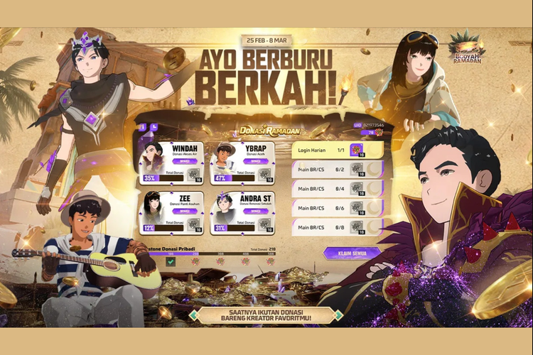 Link Download FF Kipas Ramadhan 2026 APK, Booyah! Gratis Auto Headshot Hingga Skin Full Aura