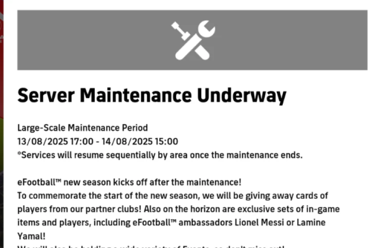Jadwal Maintenance eFootball 2026 Mobile Hari ini 27-28 Februari 2026 Jam Berapa? Cek Info Resmi Konami