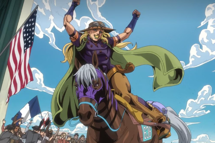 Nonton JoJo’s Bizarre Adventure: Steel Ball Run Episode 2 Subtitle Indonesia, Perjalanan Johnny Joestar Mencari Keadilan.
